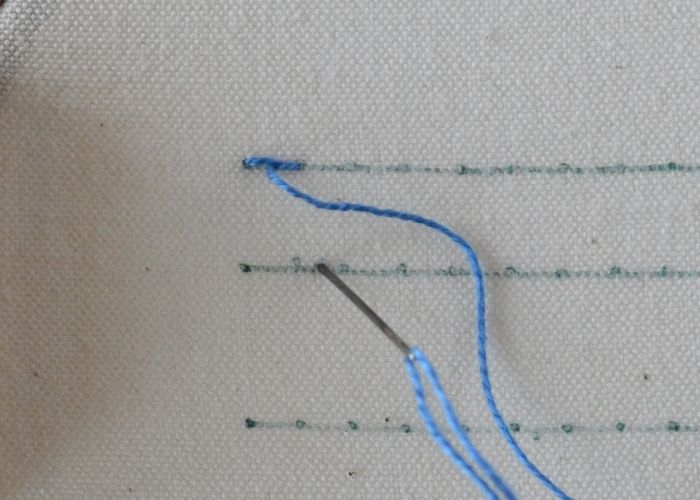 Double Chevron Stitch hand embroidery tutorial step 3