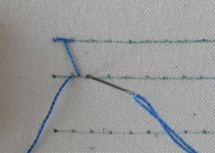 Double Chevron Stitch hand embroidery tutorial step 4