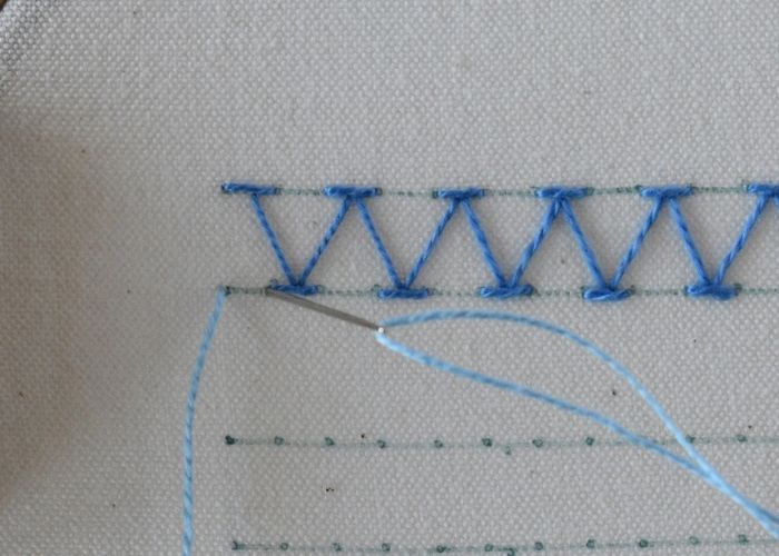 Double Chevron Stitch hand embroidery tutorial step 8