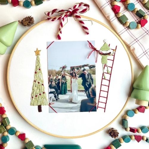 Elf Photo Frame - hand embroidery pattern by StitchinWithSamantha on Etsy