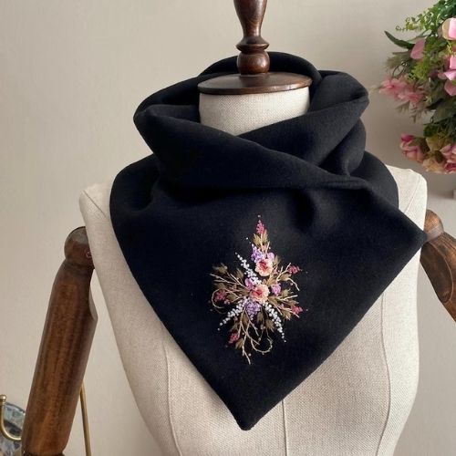 Embroidered Floral Scarf made by NnazliseylerDesign on Etsy
