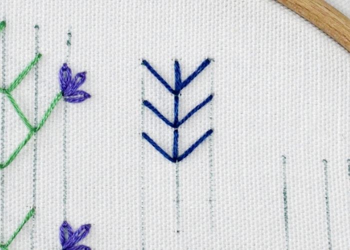 Fern Stitch band hand embroidery tutorial step 1 image