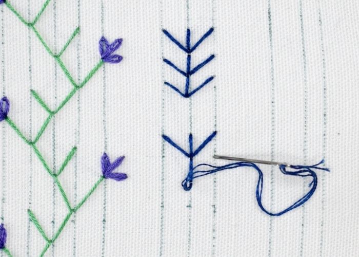 Fern Stitch band hand embroidery tutorial step 3 image