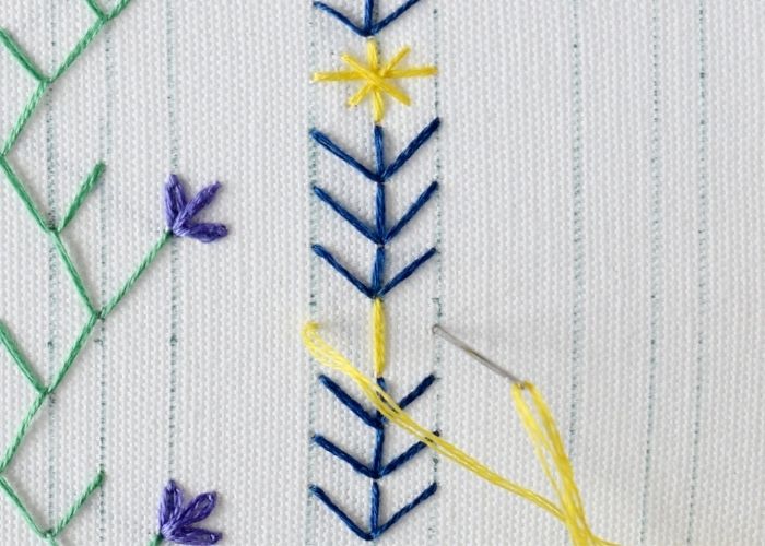 Fern Stitch band hand embroidery tutorial step 5 image
