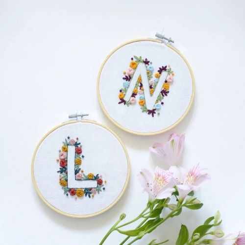 Floral Alphabet Designed by BeHoop - N and L hoops - image