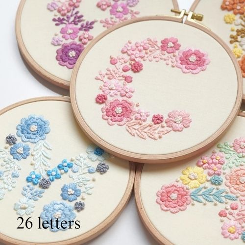 Floral Alphabet Hand Embroidery Pattern embroidery image