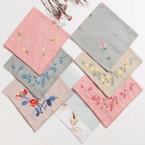 Floral handkerchief embroidery kit by ShelovescraftAU on Etsy