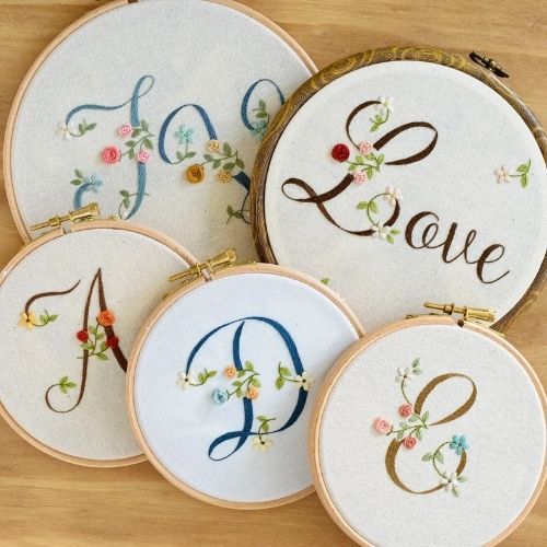 Floral Monogram Embroidery Pattern