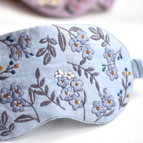 Handmade embroidery eye mask kit by AlisaHandicrafts on Etsy