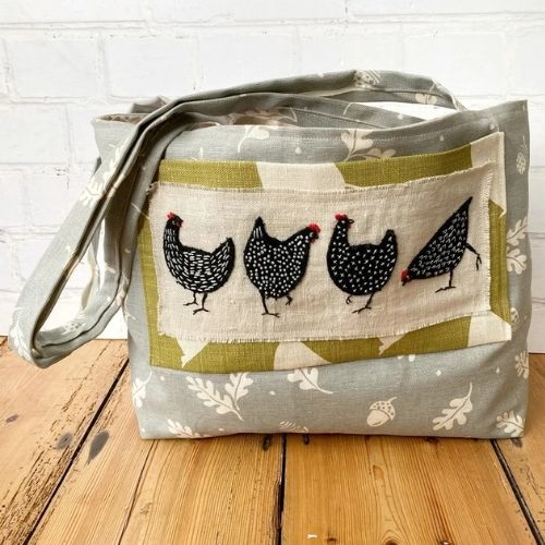 Hickety Pickety tote bag pattern pdf by BustleandSew on Etsy