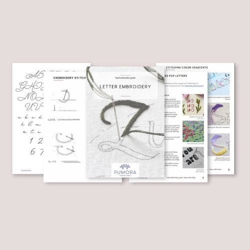 Letter embroidery guide Designed by Pumora