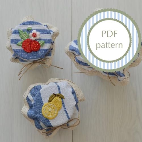 Mason Jar Cover embroidery pattern by EmbroideryByNika on Etsy