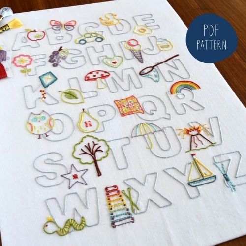 Nursery ABC embroidery sampler - image