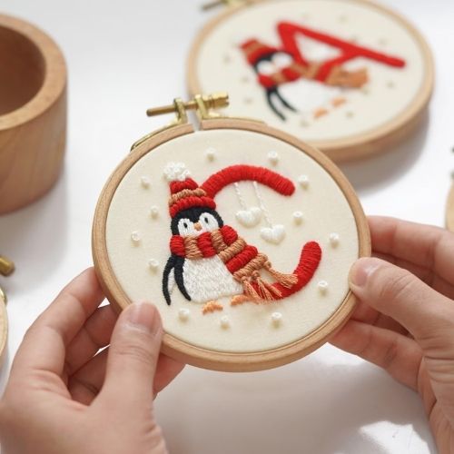 Penguin Alphabet embroidery image