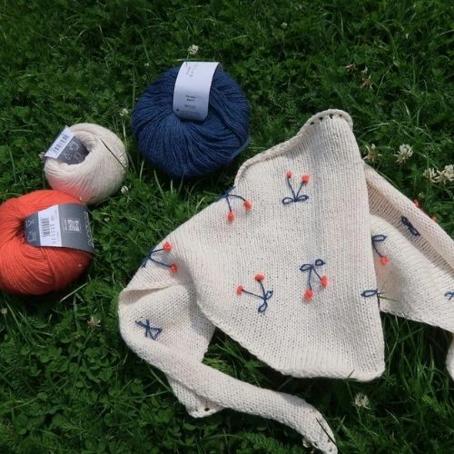 Petite Cherries - scarf knitting pattern PDF by PetiteScarf on Etsy