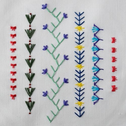 Simple border embroidery designs for beginners small image