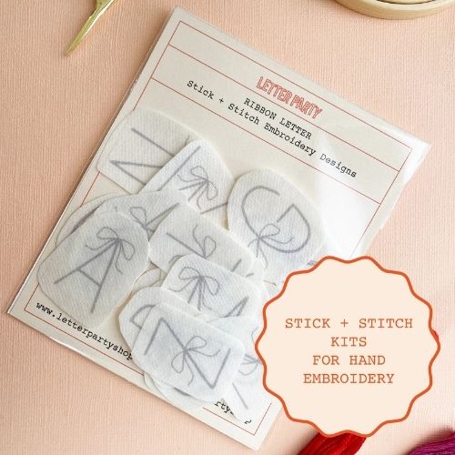 Stick and Stitch Ribbon Letter Embroidery Kit