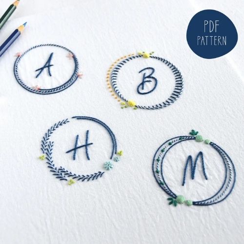 Whipped Monograms hand embroidery image