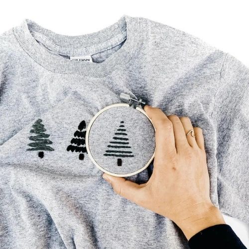 Winter Trees DIY embroidery pattern by ThreadUnraveled on Etsy