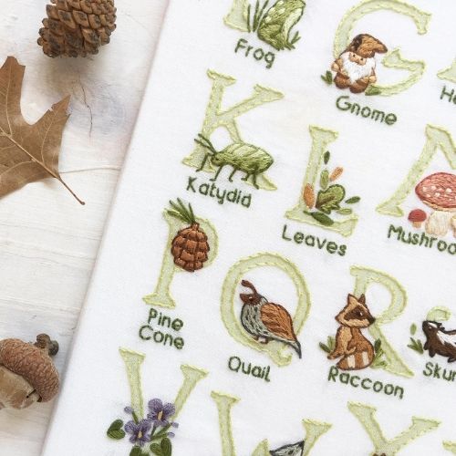 Woodland Alphabet and Numbers sampler image