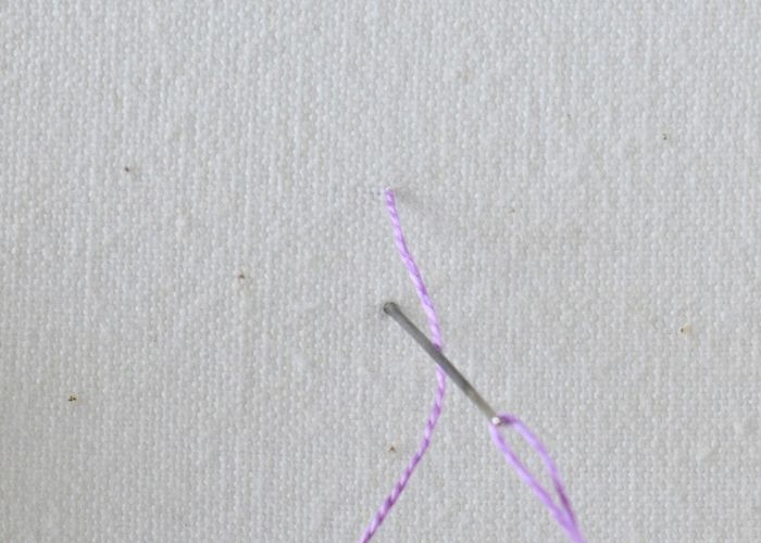 Tutorial per il ricamo del nodo a quattro zampe passo 1 immagine