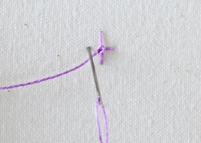 Four Legged Knot embroidery tutorial step 4 image