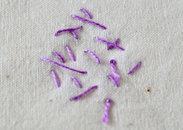 Four Legged Knot hand embroidery sampler reverse side image