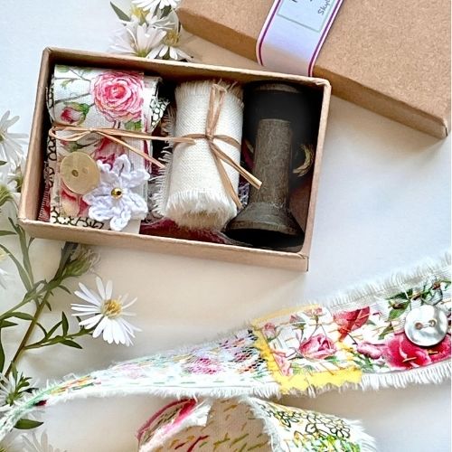 Mini Mindful Slow Stitch Kit – Shabby Chic Edition on Etsy