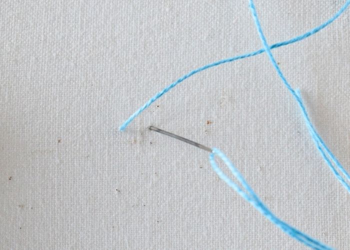 Reversed Fly Stitch hand embroidery tutorial step 1 image