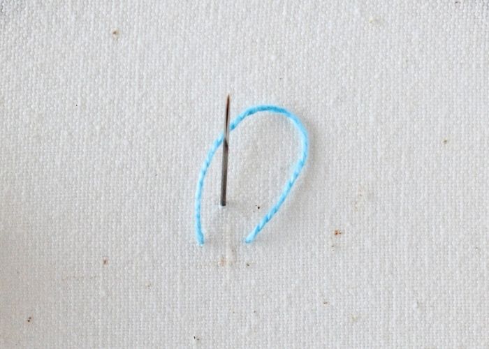 Reversed Fly Stitch hand embroidery tutorial step 2 image