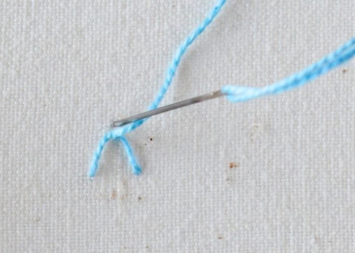 Reversed Fly Stitch hand embroidery tutorial step 3 image