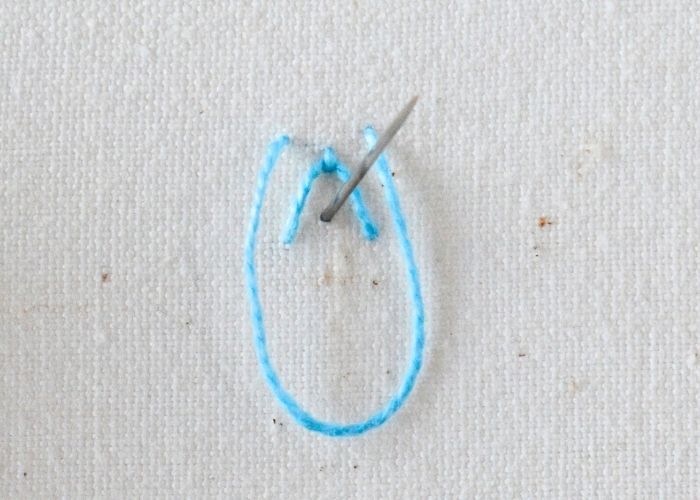Reversed Fly Stitch hand embroidery tutorial step 5 image
