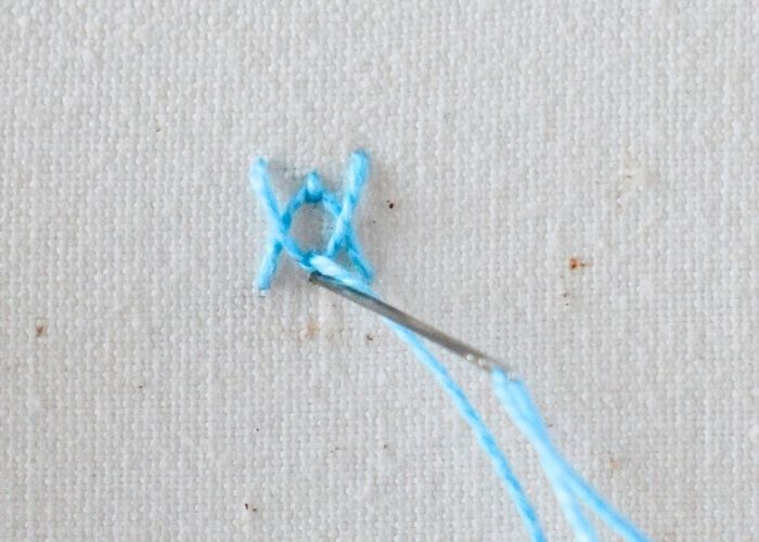 Reversed Fly Stitch hand embroidery tutorial step 6 image