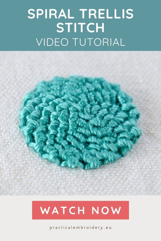 Spiral Embroidery Stitch Step-by-Step Video PIN image