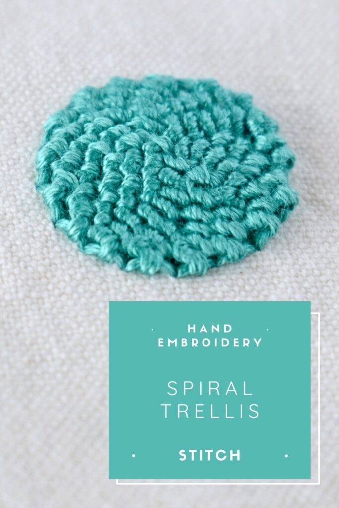 Spiral Trellis Stitch Step-by-Step Tutorial PIN image