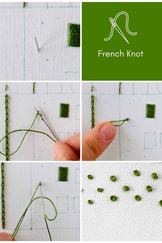 French knot embroidery step-by-step image