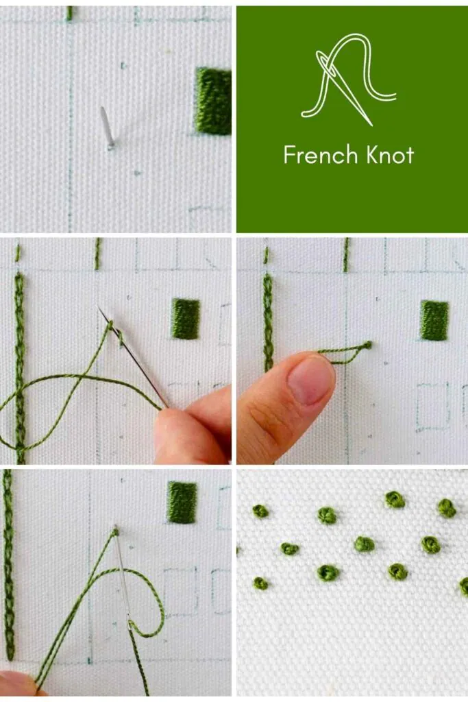 French knot embroidery step-by-step image