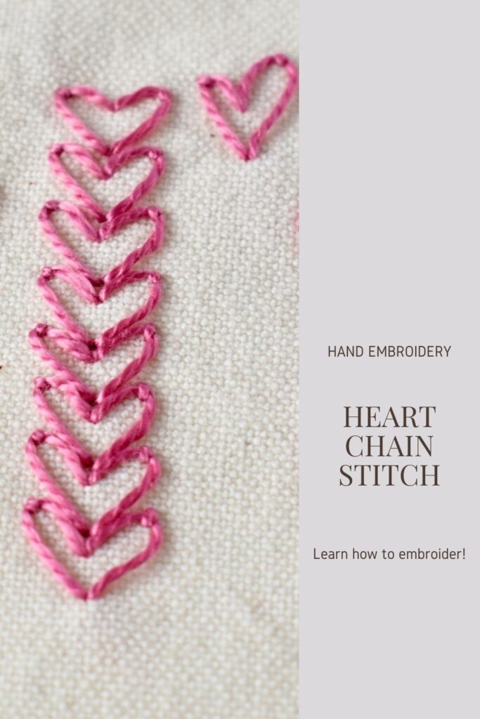 Create Adorable Hearts With Chain Stitch PIN image