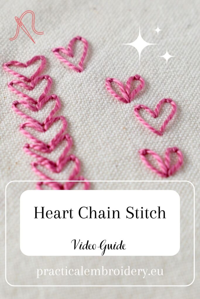 Watch: Heart Chain Stitch Video Tutorial PIN image