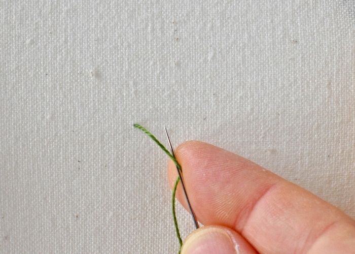 Colonial knots stitch embroidery step 1