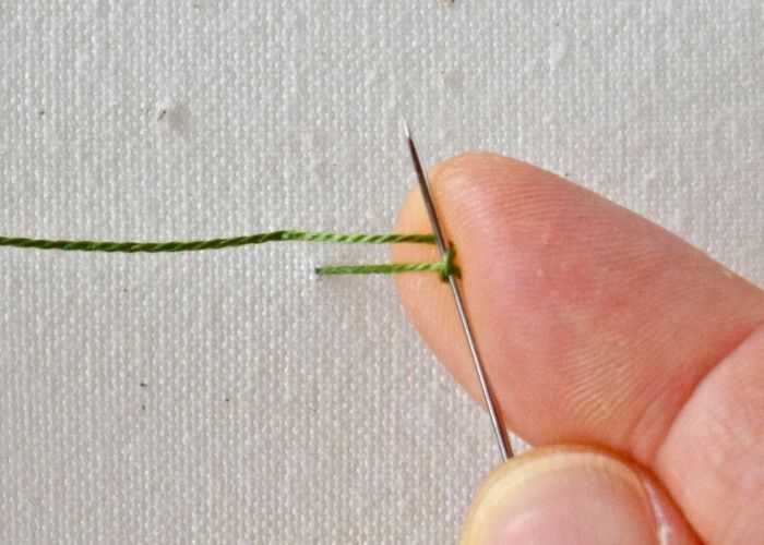 Colonial knots stitch embroidery step 2 image