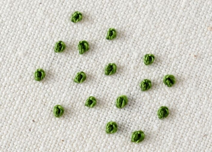 Colonial knots stitch embroidery step 6 image