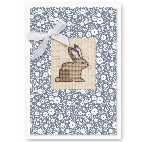 Cross Stitch Postcard Rabbit - Cross-stitch kit by wizardi imae