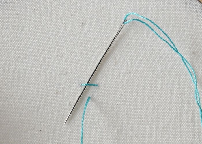 Tutorial ricamo a mano nodo danese passo 3 immagine