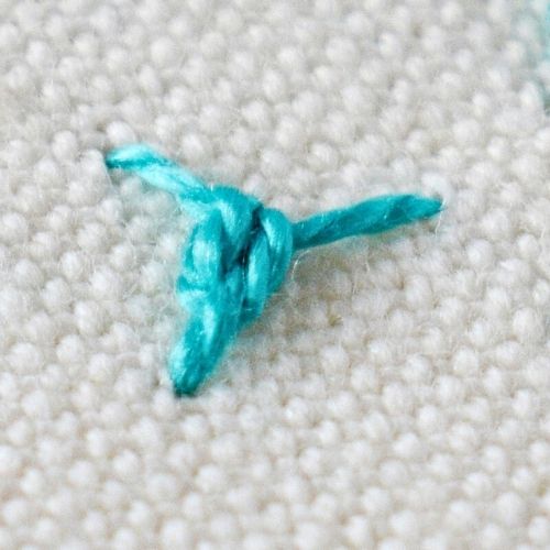 Dänischer Knoten - einfacher Knoten aus Perlbaumwolle - Bild