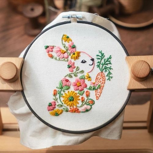 Easy Beginner Hand Embroidery Bunny Pattern by StudioLoopss image