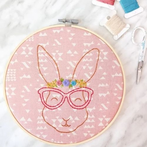 Floral Bunny Hand Embroidery - Free pattern by The Yellow Birdhouse image