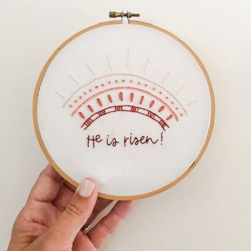 He Is Risen - Hand embroidery digital PDF pattern by PrintedJune image
