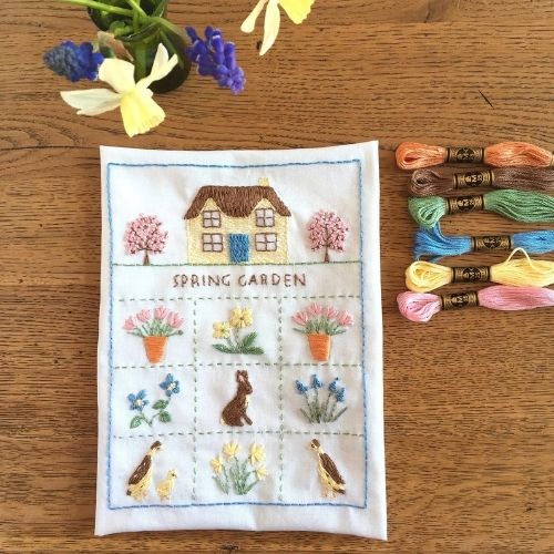 Spring Cottage Garden - Embroidery sampler kit by bumpkinhill image