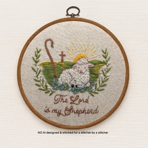 The Lord Is My Shepherd - Embroidery kit by VickiNStitches image